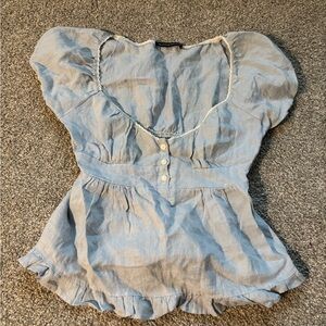 Brandy Melville Sky Blue Top with Button Detail
